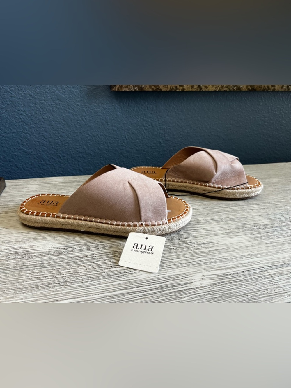 🆕 a.n.a Blush Tan Slide Espadrille Sandals